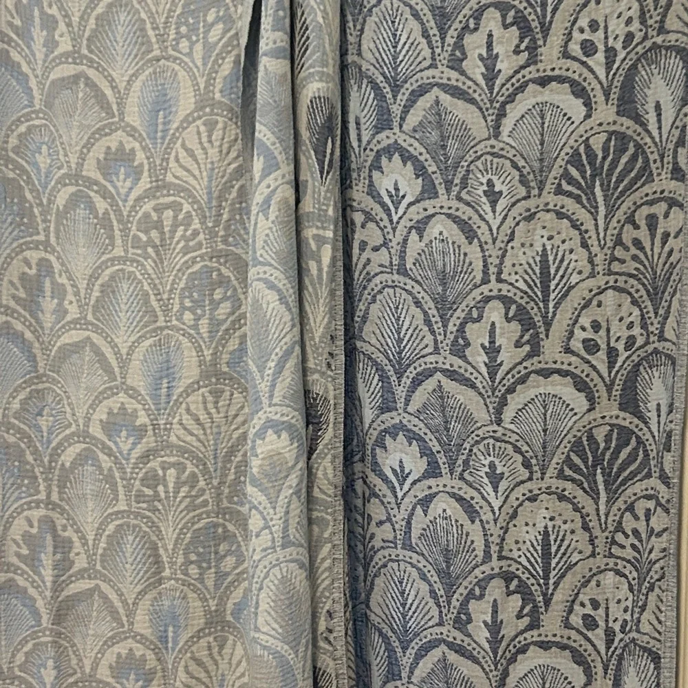 DECO SUCCULENTS Blue + Gray Loom Weave Organic Cotton Set of 2 NEW With Tags